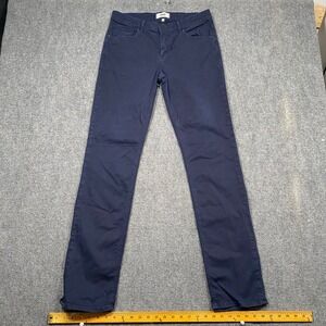 PAIGE Normandie Japanese Twill Navy Blue Slim Fit Pants Women Size 30